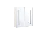 Moderner Bad Spiegelschrank 60x60 cm 2 türig mit LED Beleuchtung Chab