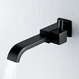 Bathroom Basin Faucet Wall-mounted Cold Faucet Matte Black Square Bathtub Waterfall Sprinkler Sink Faucet Mop Pool F