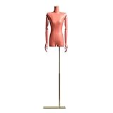 KKCF Schaufensterpuppe Weibliche Torso Büste, Abnehmbares Dummy-Modell for Kleidungsdisplay, Höhenverstellbare PU-Gewebe-Frauenpuppe, Schneiderpuppe, 5 Farben (Color : Orange, Size : Medium)