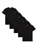 Lower East 5er Pack schwarze Herren T-Shirts mit Rundhalsausschnitt, Schwarz, L