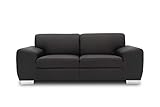 DOMO. collection Ricardo Couch 2-Sitzer Sofa/Breite: 204 cm, Garnituren mit Federkern in Kunstleder, schwarz, 204x95x81