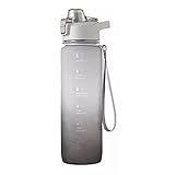 Trinkflasche mit Strohhalm 1L, Wasserflasche mit Zeitmarkierungen, Wasserflasche Frei BPA, 1 klick Öffnen in ​Water Bottle, Sportflasche, Fahrradflasche,als pic 3,1L