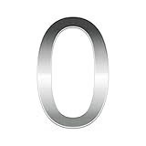 Edelstahl Hausnummer Selbstklebend - Höhe 76mm/3Zoll - Metal Aufkleber (76MM, Satin 0)