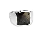 Herren Ring Siegelring Silber mit Edel-Stein Agate Ring aus 925 Sterling Silber massiv quadratisch eckig poliert glänzend | Männerschmuck aus Deutschland inkl. Geschenkbox (56)
