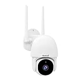 JideTech PTZ WiFi IP Kamera 2MP WLAN Dome Auto Tracking Überwachungskamera aussen, Support Cloud Speicher 2 Kanal Audio 20M Nachtsicht, IP66 Überwachung Eingebauter SD