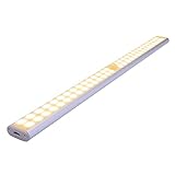 Wandleuchte mit Bewegungsmelder, LED, Schranklicht, 40 cm, 60 LEDs, per USB wiederaufladbar, PIR, tragbare Wandlampe, starre Lichtleiste, Wandleuchten (Farbe: Warmweiß, Größe: 3 Stück)