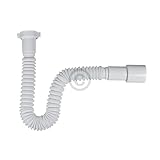 DL-pro Siphon 1 1/2 sowie 1 1/4 Zoll x 40/50mm ausziehbar von 39 bis 85 cm Syphon Raumsparsiphon Sifon formbar Abflussrohr Röhrensiphon für Spülbecken Waschbecken Ablaufgarnitur Küchenspü