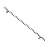 DOLLE Aluminium Handlauf | Handlaufset 150 cm (kürzbar)| inkl. Halterung und Schrauben | Ø 40 mm | Wandhandlauf | Wandhalterung | Geländer | Stange | Treppengeländer | Geländer Bausatz |