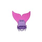Obelunrp Training Schnorchelflossen, Kinder Topside Schnorcheln Flossen Schwimmkostüm Meerjungfrau Schwanzmono Flossen Flipper Schnorchelflipper zum Training von Tauchern im Freien Wasser Sport Pink