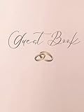 Elegant Minimalist Wedding Guest Book | Hardcover rose gold wedding guestbook wedding rings bands set motif alternative registry sign in with address ... and bridal shower bride groom gift log