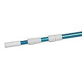 Zelsius Aluminium Poolteleskopstange | Teleskopstange für Poolreinigung stufenlos ausziehbar bis 3,6 m | für Kescher Bürsten Bodensauger | blau weiß