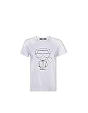 KARL LAGERFELD K/IKONIK T-Shirt mit metallischem Profil, Baumwolle, Weiß, 210W1703, Weiß S