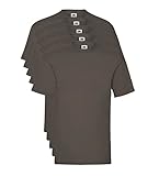 Fruit of the Loom Herren Valueweight 5 Pack T-Shirt, Braun (Chocolate Cq), Large (5er Pack)