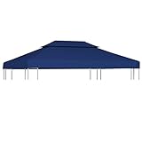 Montloxs Dachplane für Pavillon mit Kaminabzug Wasserdicht Ersatzdach Ersatzbezug 310 g/m² 4×3 m B