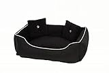 Luxus Hundebett Vintage Shabby XS - Hundebett waschbar kleine Hunde Platz - Hunde Bettchen klein Katzenbett Hundesofa Haustier warmes Schlafplatz für Hunde in Größe 65x45cm Schw