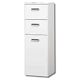 PELIPAL Quickset 359 Highboard, Holzdekor, Weiß Hochglanz, 33,0 x 30,0 x 90,5