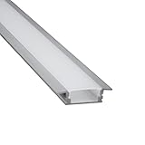 Aluminium Profil für LED - Stripes - 1 m lang - 25x7mm - Aufputzprofil mit Abdeckung und Endkapp