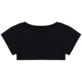 ZUYPSK Damen Sexy Crop Top bauchfrei Super Kurz Strech Kurzarm Sommer T-Shirt Baumwolle Frauen Erotik Dessous Unterwäsche Cosplay Kleidung (Schwarz Basic)