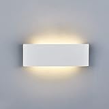 Heilmetz 6W Wandleuchte LED Wandlampe 3 Lichtfarbe 3000K/4000K/6500K für Badzimmer Wohnzimmer Schlafzimmer Treppenhaus Up und Down Design Energieklasse A++ 1 Stück Weiß