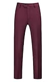 MOGU Flache Herrenhose, schmale Passform, wein, 52