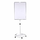 XDFC Flipchart Whiteboard, Trocken Löschbares Easel Board, Whiteboard mit Ständer, Höhenverstellbar, Einfach zu Transportieren, Büro Hörsaal Lehre weiße Tafel 60×90