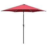 QLLL 2,7 M Sonnenschirm Terrassenschirm Kippbarer Gartenschirm Outdoor Tisch Sonnenschirm mit Neigbar und Kurbelgriff - UV40+ Schutz - Mehrere Farb