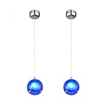 mfw@wewe Kronleuchter 2- Pack G4-LED. Anhänger Licht Decke Hängende Beleuchtung mit Glas Kugelschatten for Esszimmer Schlafzimmer Kinderzimmer Kindergarten (Color : Dark Blue)