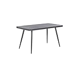 Beliani Gartentisch Aluminium Glasplatte grau Steinoptik rechteckig 140x80 Modern Lip