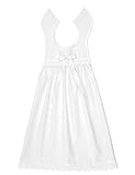 Bateo Design Baby Taufaufleger aus weißer Baumwolle mit Spitze + Schleife in weiß, Unisex, Festliche Taufbekleidung für Mädchen und Jungen geeig