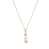 Retro Edelstein AnhäNger Unisex Kristall Punkt AnhäNger Mit Oval Labradorit Sechseckiger Edelstein Halskette Retro Mond Schmuck Reiki Heilung Und Meditation Yoga Energietherapie Halskette Ex