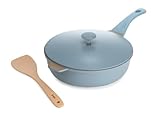 All-in-One-Pfanne, antihaftbeschichtetes, langlebiges Aluminiumgussgehäuse und Deckel, Mehrzweck-Design ersetzt Ihre Brat-, Untertasse und mehr, spülmaschinenfestes Topf- und Pfannen-S