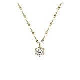 Youdert Anhänger Halskette 925 Sterling Silber Einzelne Diamant Halskette Erweitert Simple Shiny Zirkon Anhänger Feminine Clavicle Kette Party Schmuck Frauen Halskette (Farbe:Gold) (Color : Gold)