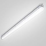Lospitch Feuchtraumleuchte LED 120cm 18W, 6000K Kaltweiß Feuchtraumlampe Deckenlampe Garagenlampe 1530LM Werkstattlampe Deckenleuchte, LED Röhre Wasserfest IP65 für Bad Garage Keller Büro Werk