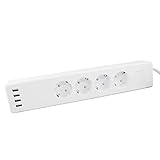 FLAMEER WiFi Smart Power Strip mit App-Steuerung Drahtlose einfache Bedienung 4 USB-Anschlüsse Fernbedienungssteckdose für Zuhause, Schlafsaal, Kompatib