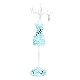 Shanrya Halskettenständer, drehbare und abnehmbare Halterung Halskette Ohrringe Lagerregal für Modeaccessoires für Liebesgeschenk für Freundin Geschenk für Mädchen Accessoires(Seeblau Nr. 4)