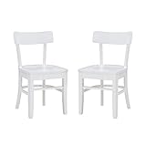 Linon Home Décor White Dining Side Chair Set of 2 by Linon Cincy Stuhl, Holz, Weiß