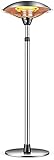 RENXR Elektrischer Garten-Heizstrahler, Freistehendes Design, Sicherheitsüberhitzungsschutz, Höhenverstellbar, 3 Heizstufen, 2200 W, W
