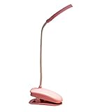YUDIZWS Schreibtischlampe Led Dimmbar Klemmbar Tischlampe Augenschutz Tischleuchte Kinder Dimmbare Leselampe Buch Wiederaufladbar Leselicht Schreibtischleuchte (Color : Pink)
