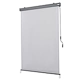 Strattore Ausziehbare Senkrechtmarkise Vertikalmarkise 140 x 250 cm - Markise mit Kurbel für Terrasse und Balkon Schutz vor Sonne und Wind - Beschattung Sichtschutz Windschutz Wasserdicht - Hellg