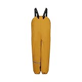 Celavi Unisex Kinder Rainpants - solid with Fleece Regenhose, Mineral Yellow, 80