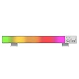 PC-Soundbar mit RGB-LED-Licht für Computer und Laptop, 10W 3.0 USB-Computerlautsprecher Surround-Sound Reicher Stereo-Bass, 3,5-mm-AUX-Gaming-Lautsprecher-Soundbar (White)