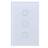 BORDSTRACT Smart Switches, Tempered Glass Panel WiFi Smart Light Switch Touch/Fernbedienung Vorhangschalter für modernes Zuhause 110-240V(Weiß)