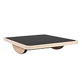 Balance Boards, Hölzerne Balanceboard Kern Training, Fitness Und Rehabilitation Balance Boards Plank Bauchmuskel Trainer Für Unterschalter, Anti-Schlupfrolle, Kernstärke, Stabilität, Bürobilanzk