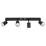 DA LIGHT LED Deckenlampe 4-flammig, Dreh und Schwenkbar Deckenstrahler Spotleuchte Wandspot, GU10 (ohne Leuchenmittel) Retro/Vintage Deckenleuchte 230V Schwarz für Wohnzimmer Schlafzimmer Kü