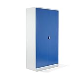 Schrank & Stuhl XXL Werkzeugschrank – Werkstattschrank mit 4 höhenverstellbaren Fachböden, Stahlschrank für Werkzeuge, 195 x 92 x 60 cm (H x B x T), Grau/B