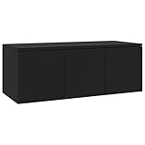 Susany TV-Schrank Fernsehtisch Lowboard Sideboard TV Möbel Mit 3 Schubladen,TV-Lowboard Wohnzimmertisch Kaffeetisch Fernsehschrank 80 x 34 x 30 cm,Spanplatte,Schw