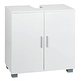eSituro Waschbeckenunterschrank, Unterschrank, Waschtischunterschrank, Badezimmerschrank mit 2 Türen, MDF weiß 60 x 60 x 30