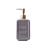 Keramik Seifenspender, 475 ml / 16,8 Unzen Wiederverwendbare Pumpflaschen Nachfüllbare Flüssigkeit, Seifenspenderflasche-3 Farben (Farbe : Grau)