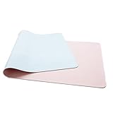 Schreibtischmatte - Rutschfeste Büro-Schreibtischunterlage, 60 x 120 cm PU-Leder-Schreibtisch Doppelseitige Ultraweiche Wasserdichte Mausunterlage Schreibunterlage für Büro/Haus (Rosa+Blau)