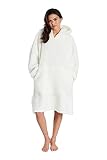 Trueboy Damen Poncho Nachtwäsche Pyjama Erwachsene Pyjama Loungewear Nachtwäsche, cremefarben, O